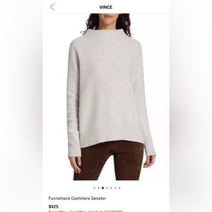 Vince 100% Cashmere Funnel Neck Sweater